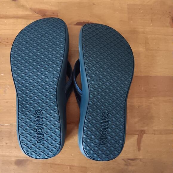 Vionic Tide Toe Post Women's Orthotic Sandals, Patent Leather Navy, Size US 7M - Picture 6 of 10